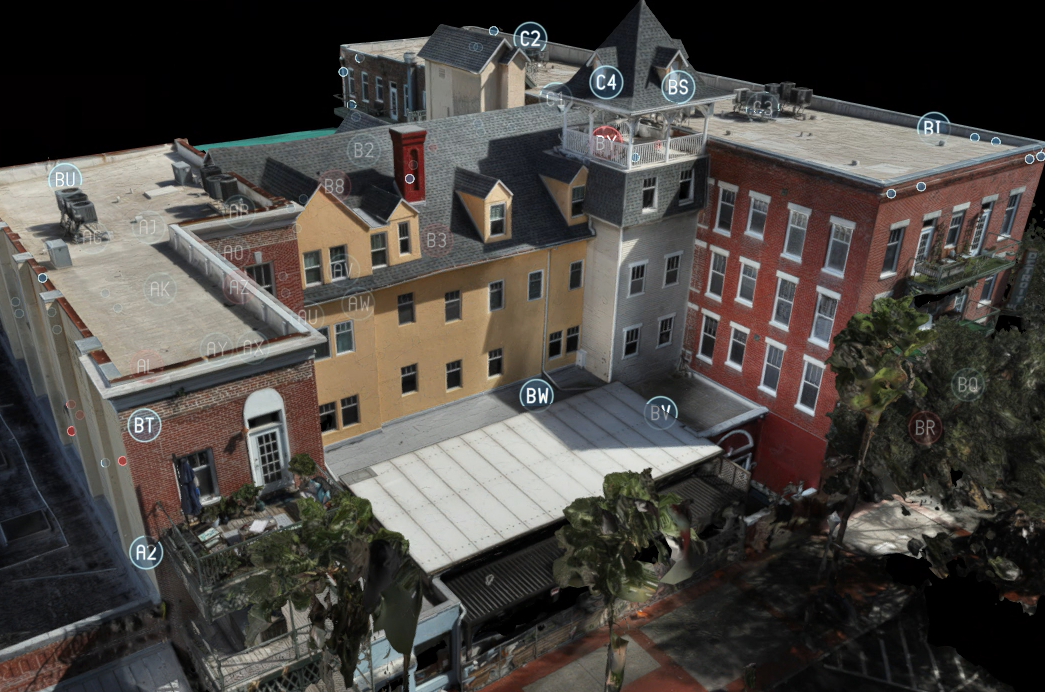 3-D model of downtown buildings created from drone imagery