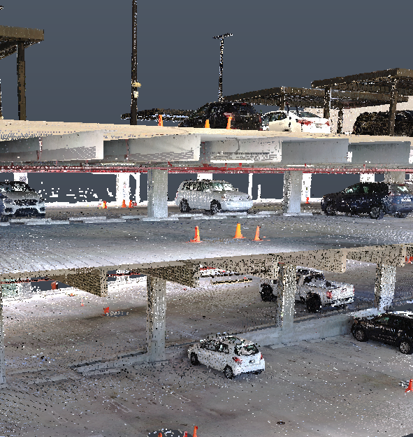Point cloud of a parking area generated from drone mapping data