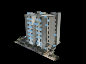 Condo inspection done with drone for structural integrity and milestone inspection condition assessment done with drone and 3-D Modelled.